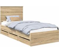 vidaXL Cadre de lit en chêne Sonoma 90 x 200 cm Bois d'ingénierie