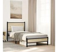 Vidaxl Cadre De Lit En Métal Sans Matelas Chêne Sonoma 75x190 Cm