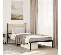 vidaXL Cadre de lit en métal avec tête de lit chêne Sonoma 90x190 cm – Lit simple