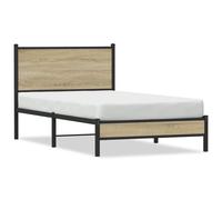 Vidaxl Cadre De Lit En Métal Sans Matelas Chêne Sonoma 107x203 Cm