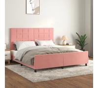 VIDAXL Cadre de lit en velours 160x200 cm - Rose
