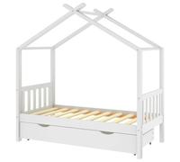 vidaXL Cadre de lit Enfant avec tiroir Blanc pin Massif 80x160 cm