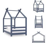 vidaXL Cadre de lit enfant Gris Pin massif 70x140 cm - Lits Bébé & Bébé