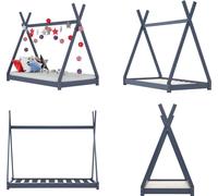 vidaXL Cadre de lit enfant Gris Pin massif 80 x 160 cm - Cadre de lit enfant - Cadre de lit enfant - Lit enfant