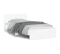 vidaXL Cadre de lit sans matelas avec tête de lit blanc 100x200 cm