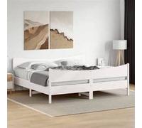 vidaXL Cadre de Lit et Tête de Lit, Lit Double avec Sommier à Lattes, Lit Adulte de Chambre, Moderne, Blanc 180x200 cm Bois 3216373 Blanc G