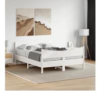 vidaXL Cadre de Lit et Tête de Lit, Lit Double avec Sommier à Lattes, Lit Adulte de Chambre, Moderne, Blanc 140x190 cm Bois 3216394