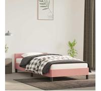 vidaXL Cadre de lit et tête de lit sans matelas rose 90x200 cm velours 347554