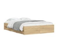 Cadre de lit avec tiroirs sans matelas chêne sonoma 120x200 cm Marron G