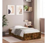 vidaXL Cadre de Lit et Tiroirs, Lit Simple avec Sommier à Lattes, Lit Adulte, Meuble de Chambre, Moderne, Chêne Fumé 90x190 3207326 Marron G