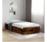 vidaXL Cadre de lit avec tiroirs sans matelas chêne fumé 90x190 cm