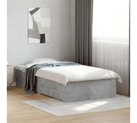 vidaXL Cadre de lit avec tiroirs 3280436 – Sommier à lattes Bois d'ingénierie Gris béton 90x190 cm