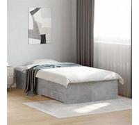 vidaXL Cadre de Lit et Tiroirs, Sommier à Lattes, Lit Adulte, Lit Simple de Chambre à Coucher Intérieur, Gris Béton 75x190 3280443 Gris G