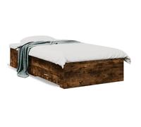Vidaxl Cadre De Lit Avec Tiroirs Sans Matelas Chêne Fumé 75x190 Cm Multicolore