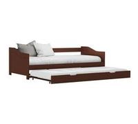 Cadre De Lit Extensible Marron Foncé Bois De Pin 90x200 Cm