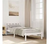 vidaXL Cadre de lit extra long sans matelas 90x210 cm bois massif pin, lit, meuble de chambre à coucher, lit en bois, lit 852431 Blanc G