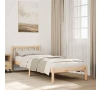 vidaXL Cadre de lit extra long sans matelas 90x210 cm bois massif pin Marron