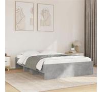 vidaXL Cadre de lit gris béton 140x190 cm bois d'ingénierie, meuble de chambre à coucher, lit double, sommier, lit, cadre de 3295684 Gris G