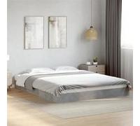 vidaXL Cadre de lit gris béton 160x200 cm bois d'ingénierie, meuble de chambre à coucher, sommier, lit de palette, lit, lit 842010 Gris G