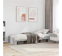vidaXL Cadre de lit gris béton 75x190 cm bois d'ingénierie, meuble de chambre à coucher, sommier, lit à panneaux, lit, lit 849596 Gris G