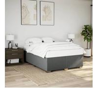 vidaXL Cadre de lit Gris foncé 140x190 cm Tissu, sommier, cadre de lit plateforme, cadre de lit rembourré, meuble de chambre 3284472