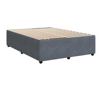 vidaXL Cadre de lit Gris foncé 140x190 cm Velours, sommier, Cadre de lit Plateforme, Cadre de lit rembourré, Meuble de Chambre à Coucher