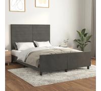 vidaXL Bedframe zonder matras 140x200 cm fluweel donkergrijs3125819 Gris G