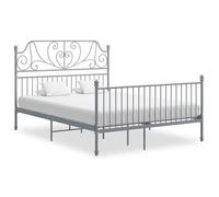 vidaXL Cadre de lit Gris Métal 140x200 cm 324852