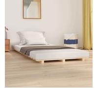 vidaXL Cadre de lit 824593 - Lit double, bois de pin massif, sommier à lattes, Marron 75x190 cm
