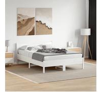 vidaXL Cadre de lit double 140x200 cm blanc – Sommier à lattes – Moderne 844726