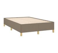 vidaXL Cadre de lit rembourré avec sommier à lattes et pied, Double Taupe 120x190 cm tissu