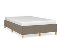 vidaXL Cadre de lit rembourré avec sommier à lattes et pied, Double Taupe 120x190 cm tissu
