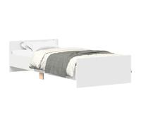 vidaXL Cadre de Lit, Lit Simple avec Sommier à Lattes, Lit Adulte, Meuble de Chambre à Coucher, Moderne, Blanc 100x200 cm Bois d'Ingénierie