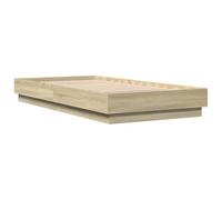 vidaXL Cadre de Lit, Lit Simple avec Sommier à Lattes, Lit Adulte, Meuble de Chambre à Coucher, Moderne, Chêne Sonoma 90x190 cm Bois d'ingénierie