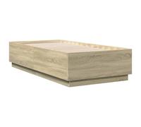 vidaXL Cadre de Lit, Lit Simple avec Sommier à Lattes, Lit Adulte, Meuble de Chambre à Coucher, Moderne, Chêne Sonoma 90x190 cm Bois d'Ingénierie