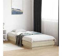 vidaXL Cadre de Lit, Lit Simple avec Sommier à Lattes, Lit Adulte, Meuble de Chambre à Coucher, Moderne, Chêne Sonoma 90x200 839604 Multicolore G