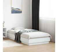 vidaXL Cadre de lit sans matelas blanc 75x190 cm bois d'ingénierie