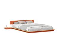 vidaXL Cadre de lit Marron 160 x 200 cm Bois, Chambre Moderne, Cadre de lit rectangulaire avec Table de Chevet, mobilier Minimaliste pour Un Style Chic