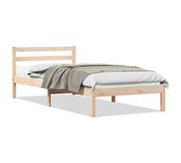 vidaXL Cadre de lit Marron 215,5 x 95,5 x 69,5 cm Bois de Pin Massif, Mobilier de Chambre Chic, Cadre de lit Moderne, Bois Massif, Design épuré, Durable pour Un Style de Vie Urbain