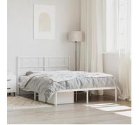 vidaXL Cadre de lit métal avec tête de lit blanc 140x200 cm