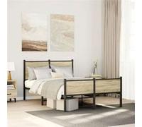 vidaXL Cadre de lit métal avec tête de lit et pied de lit 120x200 cm, lit double, meuble de chambre à coucher, lit d'invité, 4007902 Or G