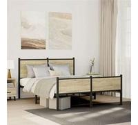 vidaXL Cadre de lit métal avec tête de lit et pied de lit 140x200 cm, lit double, meuble de chambre à coucher, lit d'invité, 4007905 Or G