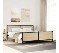 vidaXL Cadre de lit métal avec tête de lit et pied de lit 180x200 cm, lit double, meuble de chambre à coucher, lit d'invité, 3301364