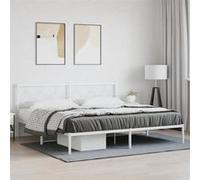 vidaXL Cadre de lit métal sans matelas et tête de lit blanc 200x200 cm