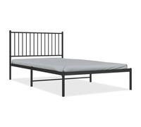 vidaXL Cadre de lit métal avec tête de lit noir 107x203 cm