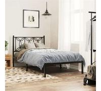 vidaXL Cadre de lit en métal 107x203 cm avec tête de lit noir – sans matelas (lit simple)