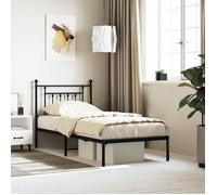 vidaXL Cadre de lit métal 353529 avec tête de lit 90x190 cm Noir