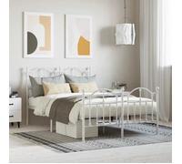 vidaXL Cadre de lit métal 353503 avec tête et pied de lit blanc 120x190 cm