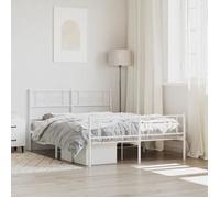 vidaXL Cadre de lit métal avec tête de lit-pied de lit blanc 140x200cm 355335