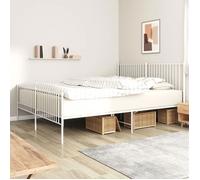 vidaXL Cadre de lit métal avec tête de lit-pied de lit blanc 200x200cm 350956